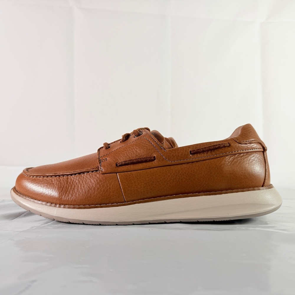 Clarks Un Pilot Lace Tan Leather Men's Boat Shoes Size 11 M NWB